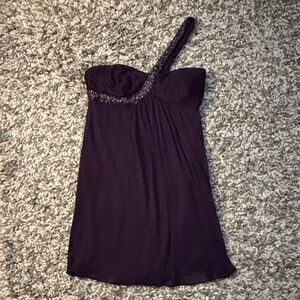 Elegant Eggplant One-Shoulder Dress